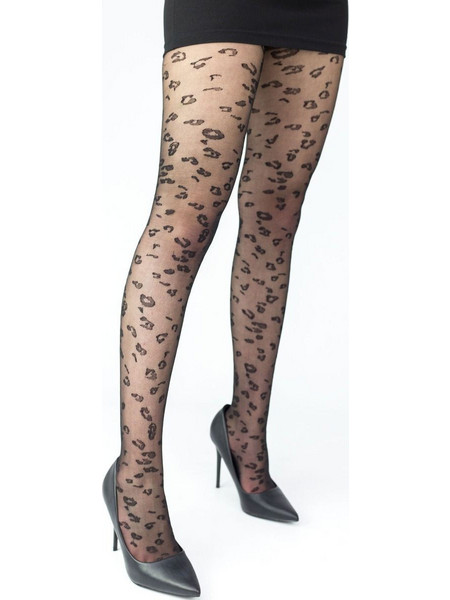 Linea D'Oro Καλσόν 40 Den Animal Print Μαύρο LN878