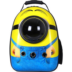 Glee Minions Σακίδιο Πλάτης Μεταφοράς Γάτας Κίτρινο Μπλε 30x25x42cm