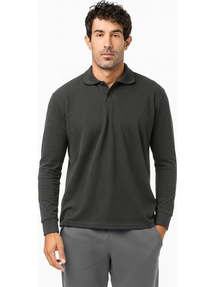 Bodymove Ανδρική Αθλητική Μπλούζα Polo Ανθρακί 728-3