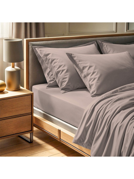 Cotton Box Σεντόνι Υπέρδιπλο Βαμβακερό 240x260 Tonne Μπεζ