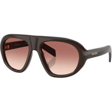 Prada PRC05S 27I70X Ανδρικά Γυαλιά Ηλίου Aviator Κοκάλινα Μαύρα με Καφέ Φακό