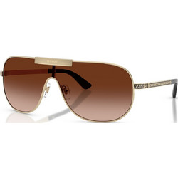 Versace VE2293 125213 Γυναικεία Γυαλιά Ηλίου Μάσκα Μεταλλικά Χρυσά με Καφέ Φακό