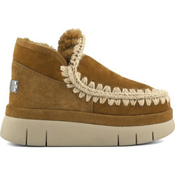 Mou Bounce Welt Γυναικεία Μποτάκια Suede Καφέ με Γούνα MUFW751000A