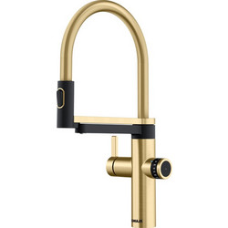 Blanco Evol S Pro 527430 Μπαταρία Κουζίνας Πάγκου Τριπλής Παροχής Ανάμεικτη με Εύκαμπτο Ρουξούνι Χρυσή