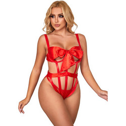 Subblime Sexy Κορμάκι String Σατέν Κόκκινο D-242225