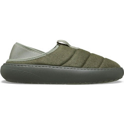 Crocs Χειμερινές Ανδρικές Παντόφλες Ανατομικές με Γούνα Χακί 212097-1WS