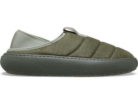 Crocs Χειμερινές Ανδρικές Παντόφλες Ανατομικές με Γούνα Χακί 212097-1WS