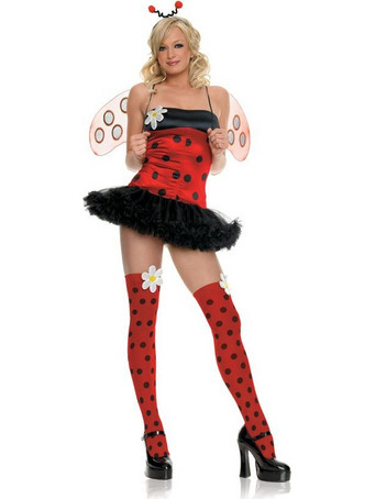 Leg Avenue Daisy Bug Sexy Στολή Πασχαλίτσα Κόκκινη Μαύρη 714728367481