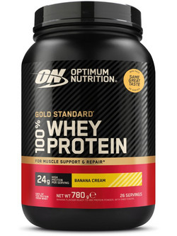 Optimum Nutrition Gold Standard 100% Whey Banana Cream Πρωτεΐνη Ορού Γάλακτος Γράμμωσης 768gr
