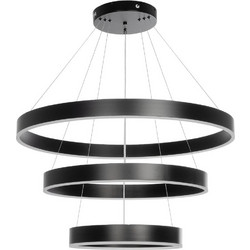 Globostar Venom Κρεμαστό Φωτιστικό Οροφής Τρίφωτο LED με Ρυθμιζόμενο Λευκό Φως Μαύρο Φ80x80cm KLV-101-0199