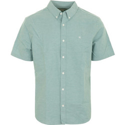 Calvin Klein Ανδρικό Πουκάμισο Βαμβακερό Κοντομάνικο Κανονική Γραμμή Πράσινο Mint LV140EM124-VFL