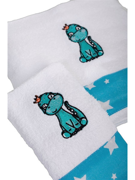 Dimcol Dinosaur 180 Σετ Βρεφικές Πετσέτες 2τμχ 400gr/m²