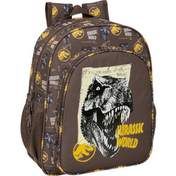 Safta Jurassic World Σχολική Τσάντα Πλάτης Δημοτικού Καφέ S4313785