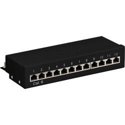 Goobay 69307 Ethernet Patch Panel Επιτοίχιο 1U 12 Θυρών Cat.6 Shielded STP