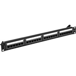 Lanberg PPUA-1024-B Patch Panel Keystone Rack 1U 19" 24 Θυρών Cat.6a Unshielded UTP