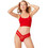 Cottonhill Γυναικείο Sexy String με Δαντέλα Κόκκινο CH6029