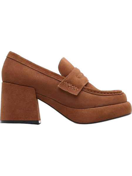 Mortoglou Γόβες Suede με Χοντρό Ψηλό Τακούνι & Φιάπα Ταμπά 116001305