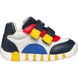 Geox Iupidoo Παιδικά Sneakers Μαύρα Λευκά Κόκκινα Κίτρινα B355C 01454 C0899