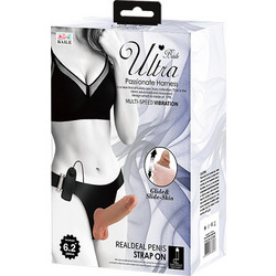 Baile Ultra Passionate Harness Strap On με Dildo 16cm & Δόνηση Καφέ