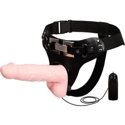 Baile Ultra Passionate Sensual Comfort Harness Strap On με Dildo 16.5cm & Δόνηση Μαύρο