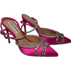 Steve Madden Γόβες με Τακούνι Στιλέτο με Λουράκι Φιόγκο & Στρας Φούξια SM11002575-04003-66V