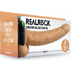 Shots RealRock 9" Hollow Harness Strap On με Dildo 23cm & Δόνηση Latin