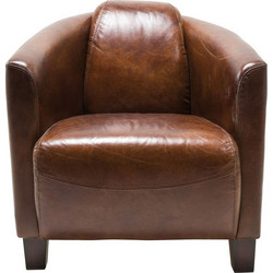 Kare Design Πολυθρόνα Δερμάτινη Καφέ Cigar Lounge
