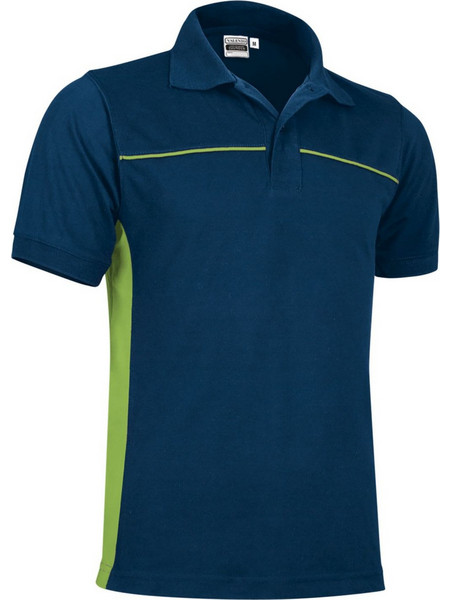 Valento Ανδρική Μπλούζα Polo Κοντομάνικη Navy Μπλε Lime POVATHUMM20