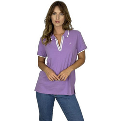 Nautica Γυναικεία Μπλούζα Polo Κοντομάνικη Μωβ 15K133-4JA