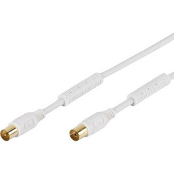 Vivanco Καλώδιο Κεραίας Coax Male to Coax Female 1.5m White VVAN15FEDBGW