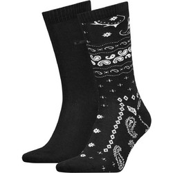 Levi's Bandana Ανδρικές Κάλτσες Ψηλές με Σχέδια Μαύρες 2Pack 37157