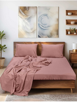 MADI Σεντόνι Υπέρδιπλο με Λάστιχο 160x200+35 Sleek Pink