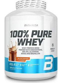 Biotech USA 100% Pure Whey Salted Caramel Πρωτεΐνη Ορού Γάλακτος Γράμμωσης Χωρίς Γλουτένη 2kg