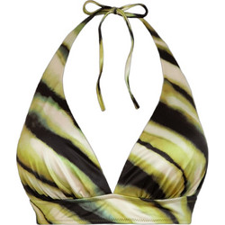 Rock Club Bikini Top Τριγωνάκι Animal Print Lime Μαύρο BP-2484-335
