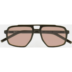 Kaleos Cervantes 3 Ανδρικά Γυαλιά Ηλίου Aviator Κοκάλινα Μαύρα με Καφέ Φακό