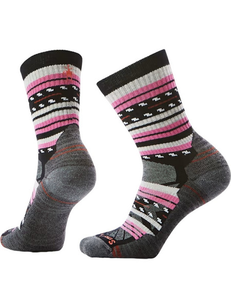 Smartwool Μάλλινες Γυναικείες Κάλτσες Ανθρακί Λευκές Ροζ με Σχέδια SW001586001