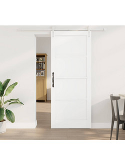 vidaXL Πόρτα Εσωτερική Συρόμενη Ξύλινη Λευκή 83x202cm 3445569