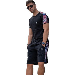 MadMax Αθλητικό Ανδρικό Σετ T-Shirt & Βερμούδα Καλοκαιρινό Μαύρο S8005-7005
