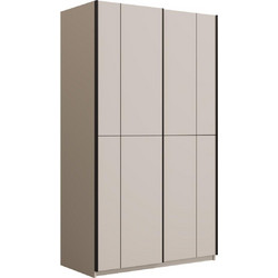 PoliHome Δίφυλλη Ντουλάπα Ρούχων Συρόμενη Square Εκρού 120x60x210cm 163122579
