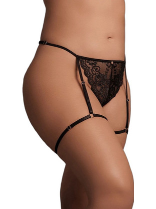Le Desir Marie Γυναικείο Sexy String Αυτοκινήτου με Δαντέλα Μαύρο 7423522599587