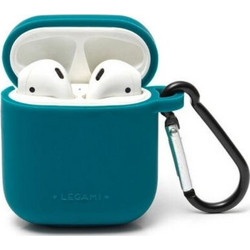 Legami Air'n Go Σετ MagSafe Θήκη Σιλικόνης με Γάντζο για Apple AirPods 1 / 2 Πετρόλ