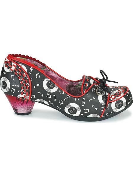 Irregular Choice Rocktina Γόβες Δερμάτινες με Χοντρό Χαμηλό Τακούνι Μαύρες 4068-16-A