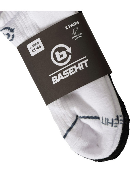 Basehit Ανδρικές Κάλτσες Κοντές Λευκές Μαύρες 2Pack 242.BU08.46