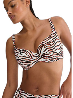 Triumph Summer Wild Bikini Top με Ενίσχυση Animal Print Μπεζ Καφέ 10226581-M016