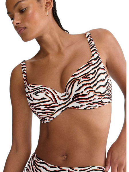 Triumph Summer Wild Bikini Top με Ενίσχυση Animal Print Μπεζ Καφέ 10226581-M016