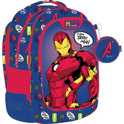 Must Iron Man Σχολική Τσάντα Πλάτης Δημοτικού Μπλε 506365