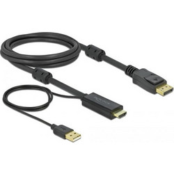 DeLOCK Καλώδιο DisplayPort to HDMI Male 2m Black 85964
