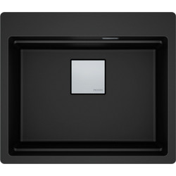 Franke Mythos Kubus 2 Pro KNG 610-53 Ένθετος Νεροχύτης Γρανίτη Ματ Matte Black 59x51cm