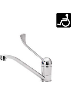 Interflex ΑΜΕΑ 276160 Μπαταρία Κουζίνας Πάγκου Διπλής Παροχής Ανάμεικτη Inox