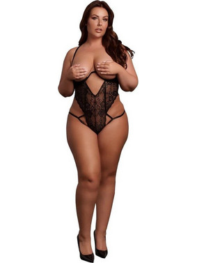 Le Desir Sexy Κορμάκι String See Through με Δαντέλα Μαύρο 8714273043801